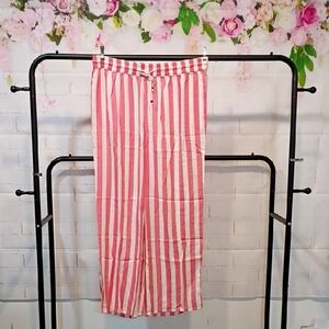 Pink and White Striped Pants